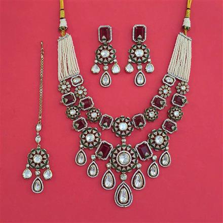 Kundan Classic Necklace with Mehndi Plating