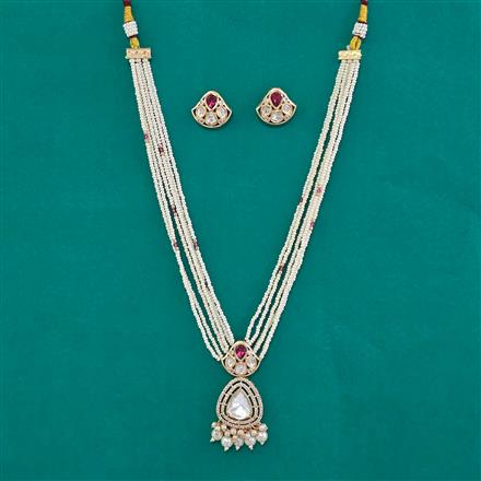 Kundan Pearl Necklace With Carat Plating