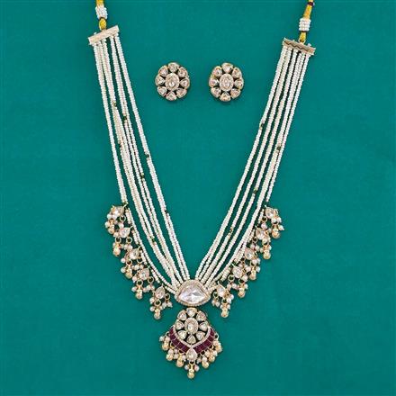 Kundan Pearl Necklace With Carat Plating