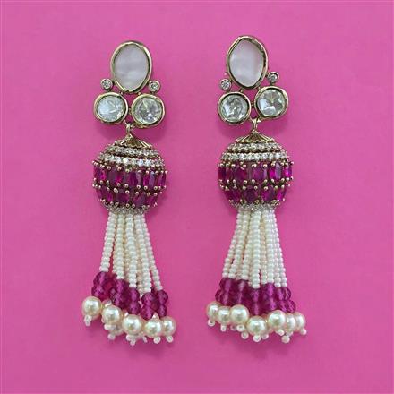 Kundan Classic Earring with Mehndi Plating