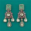 Kundan Classic Earring with Mehndi Plating