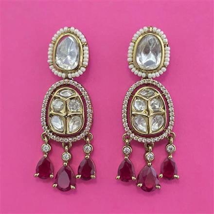Kundan Classic Earring with Mehndi Plating