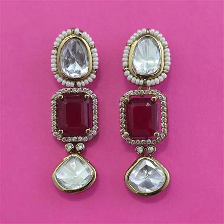 Kundan Classic Earring with Mehndi Plating