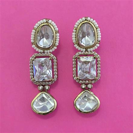 Kundan Classic Earring with Mehndi Plating