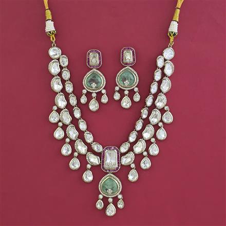 Kundan Layered Necklace with Mehndi Plating