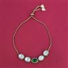Kundan Adjustable Bracelet with Mehndi Plating