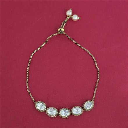 Kundan Adjustable Bracelet with Mehndi Plating