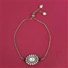 Kundan Adjustable Bracelet with Mehndi Plating