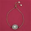Kundan Adjustable Bracelet with Mehndi Plating