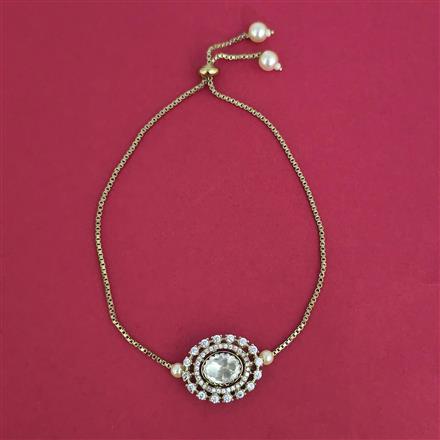 Kundan Adjustable Bracelet with Mehndi Plating