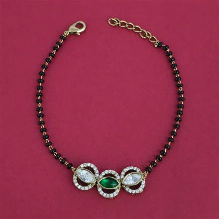 Kundan Hand Mangalsutra Bracelet with Mehndi Plating