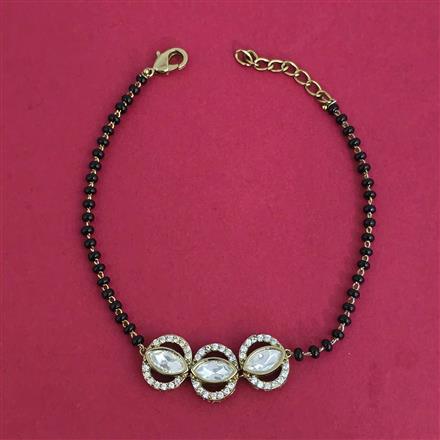 Kundan Hand Mangalsutra Bracelet with Mehndi Plating