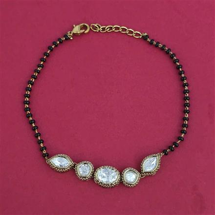 Kundan Hand Mangalsutra Bracelet with Mehndi Plating