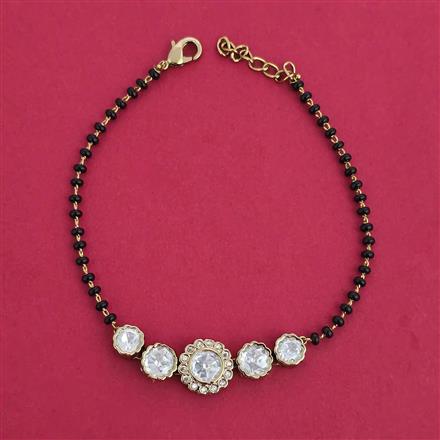 Kundan Hand Mangalsutra Bracelet with Mehndi Plating