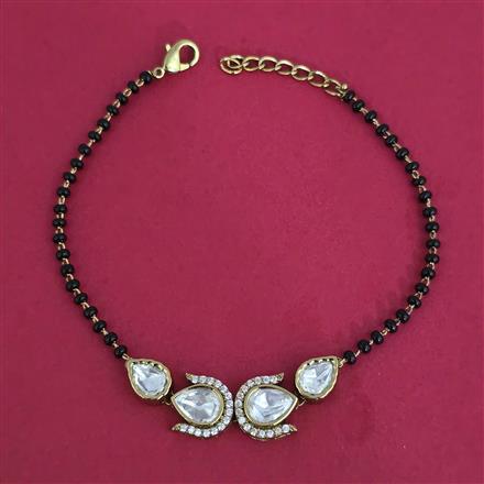 Kundan Hand Mangalsutra Bracelet with Mehndi Plating