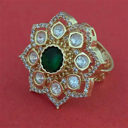 Kundan Adjustable Ring with Carat Plating