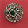 Kundan Adjustable Ring with Mehndi Plating