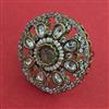 Kundan Adjustable Ring with Mehndi Plating