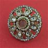 Kundan Adjustable Ring with Mehndi Plating