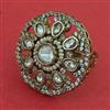 Kundan Adjustable Ring with Mehndi Plating