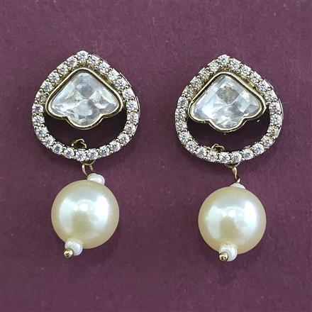 Kundan Short Earring with Mehndi Plating