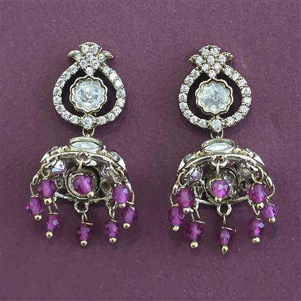 Kundan Jhumki with Mehndi Plating