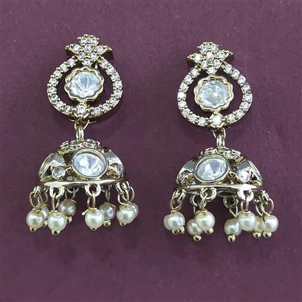 Kundan Jhumki with Mehndi Plating