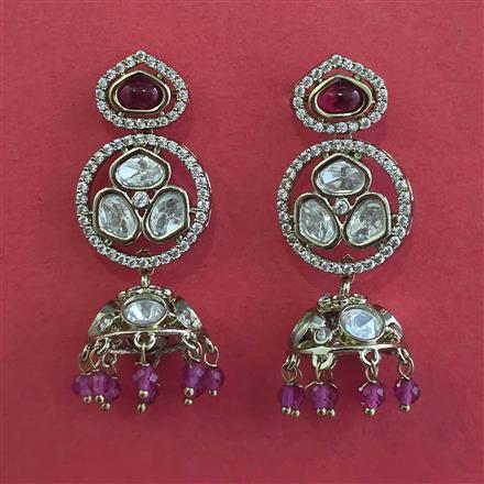 Kundan Jhumki with Mehndi Plating