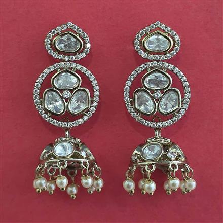 Kundan Jhumki with Mehndi Plating