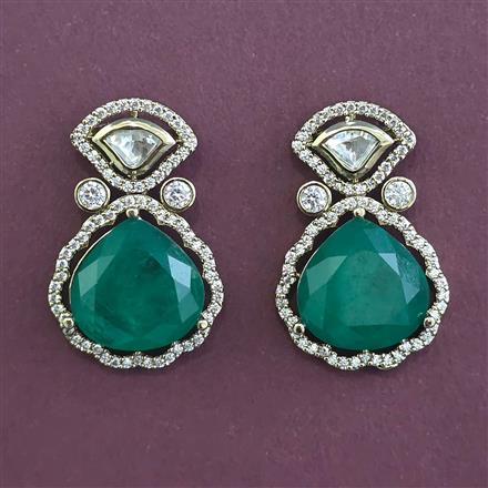 Kundan Classic Earring with Mehndi Plating