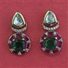 Kundan Short Earring with Mehndi Plating