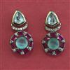 Kundan Short Earring with Mehndi Plating