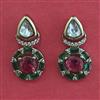 Kundan Short Earring with Mehndi Plating