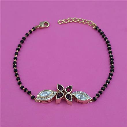 Kundan Hand Mangalsutra Bracelet with Carat Plating