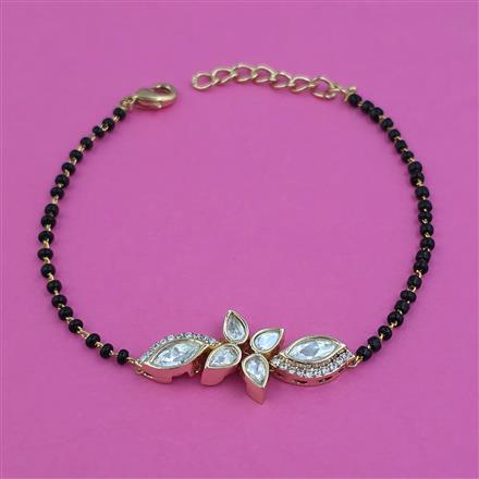 Kundan Hand Mangalsutra Bracelet with Carat Plating