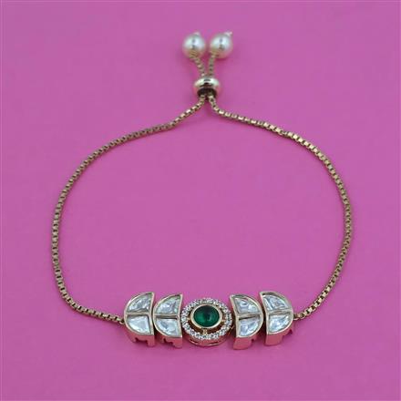 Kundan Adjustable Bracelet with Carat Plating