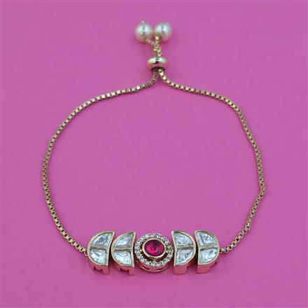 Kundan Adjustable Bracelet with Carat Plating