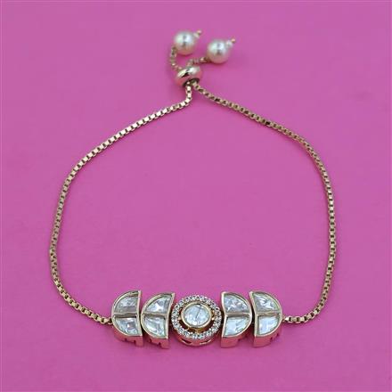 Kundan Adjustable Bracelet with Carat Plating