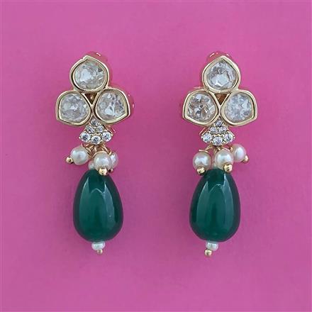 Kundan Short Earring with Carat Plating