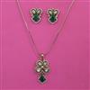Kundan Classic Pendant Set with Mehndi Plating