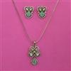 Kundan Classic Pendant Set with Mehndi Plating