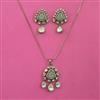 Kundan Classic Pendant Set with Mehndi Plating