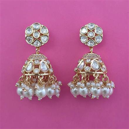 Kundan Jhumki with Carat Plating