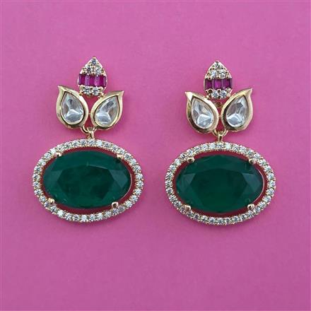Kundan Short Earring with Carat Plating