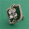 Kundan Adjustable Ring with Mehndi Plating