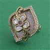Kundan Adjustable Ring with Mehndi Plating