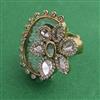 Kundan Adjustable Ring with Mehndi Plating