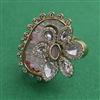 Kundan Adjustable Ring with Mehndi Plating