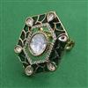 Kundan Adjustable Ring with Mehndi Plating