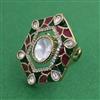 Kundan Adjustable Ring with Mehndi Plating